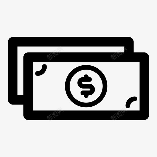 货币收入业务现金图标svg_新图网 https://ixintu.com 2个重量线图标 业务 现金 美元 货币收入