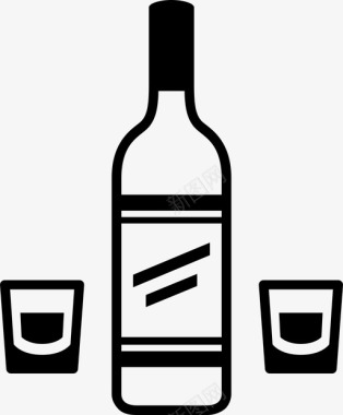 伏特加酒精玻璃杯图标图标
