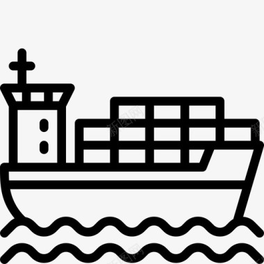 货船集装箱物流图标图标
