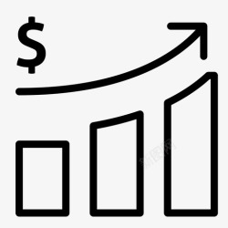 股价上涨符号收入增长柱状图图标高清图片