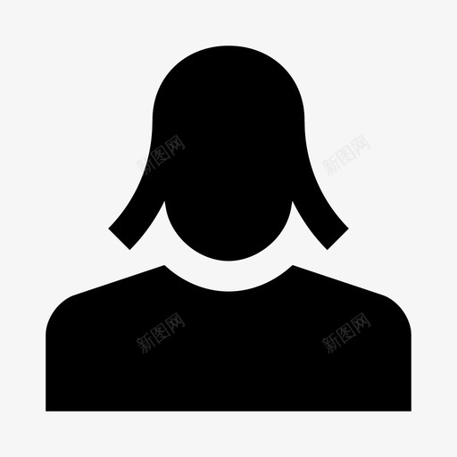 人物头像发型图标svg_新图网 https://ixintu.com 个人资料 人物 化妆品3 发型 固体 头像 女性 用户