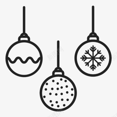 雪花圣诞饰品装饰新年图标图标