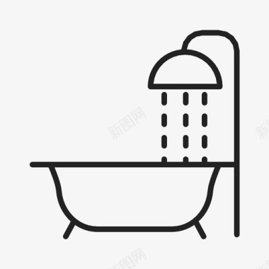 淋浴浴室酒店图标图标
