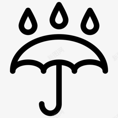 雨伞气象轮廓图标图标