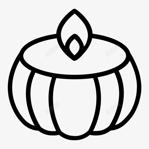 蜡烛装饰火图标svg_新图网 https://ixintu.com 南瓜 感恩节 感恩节图标 火 蜡烛 装饰