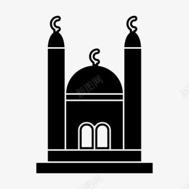 清真寺文化伊斯兰教图标图标