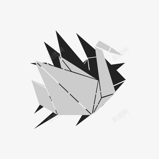 鸟折纸动物日本图标svg_新图网 https://ixintu.com 动物 日本 鸟折纸