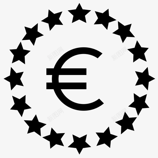 欧元欧元区外汇图标svg_新图网 https://ixintu.com 外汇 明星 欧元 欧元区 货币
