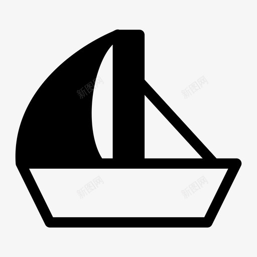 帆船大海船图标svg_新图网 https://ixintu.com 大海 帆船 水 海船水墨画 船