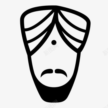 印度男人胡子宾迪图标图标