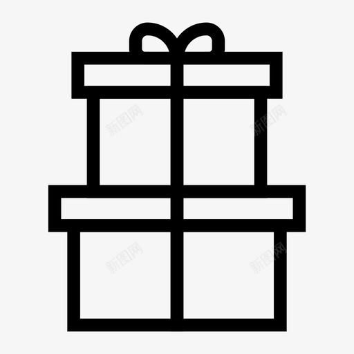 礼物盒子庆祝图标svg_新图网 https://ixintu.com 复活节线图标 庆祝 惊喜 盒子 礼物