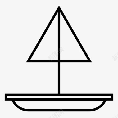 帆船钓鱼渔船图标图标