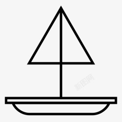 海和小帆船帆船钓鱼渔船图标高清图片