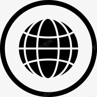 地球圆圈互联网图标图标