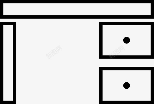 书桌家具办公室图标图标