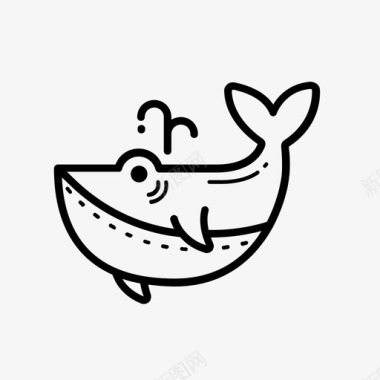 鲸鱼吹水海洋图标图标