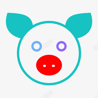 猪动物动物脸图标图标