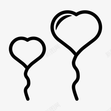 心形气球气球爱情图标图标