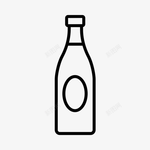 香槟饮料酒瓶图标svg_新图网 https://ixintu.com 汽酒 点心 白酒 酒瓶 面包房 饮料 香槟