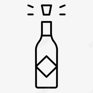 香槟酒瓶庆祝图标图标