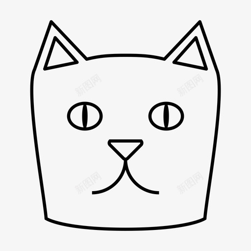 猫动物头图标svg_新图网 https://ixintu.com 动物 头 小猫 猫