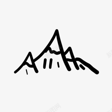 山手绘山峰图标图标