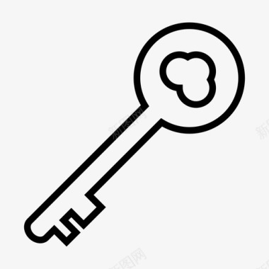 钥匙房门钥匙插入图标图标