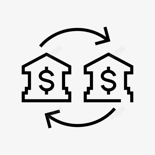 银行转账交易图标svg_新图网 https://ixintu.com 交易 转账 银行