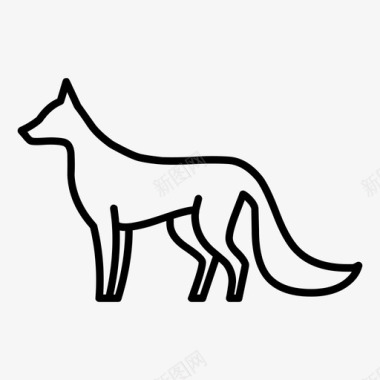 狐狸动物线动物图标图标