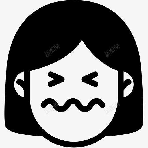 困惑表情情感图标svg_新图网 https://ixintu.com 困惑 女人 女性表情 情感 感觉 脸 表情
