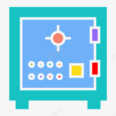 银行保险箱钱保护图标图标