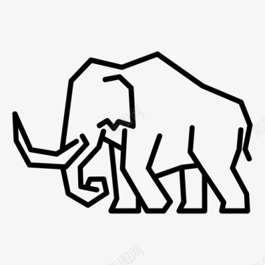 猛犸象动物自负的动物图标图标