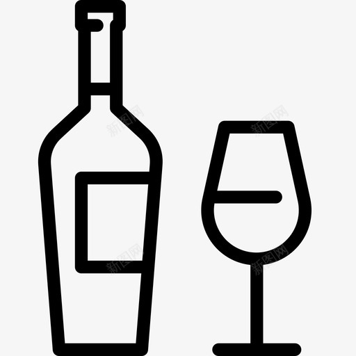 带玻璃的酒瓶白色食品饮料图标svg_新图网 https://ixintu.com 带玻璃的酒瓶 白色 食品饮料