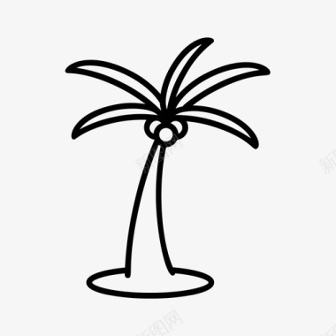 椰子树花园树叶图标图标