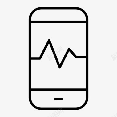 智能手机心脏脉搏图标图标