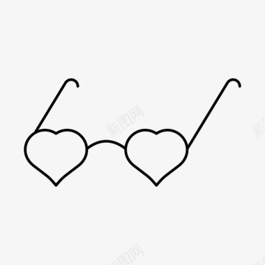 心形眼镜心形爱情图标图标