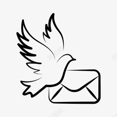 信鸽荷马邮件图标图标
