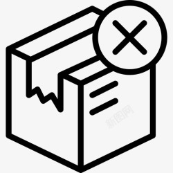 不完整包裹交付不完整箱子失败图标高清图片