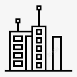 建筑办公楼建筑办公楼房地产图标高清图片