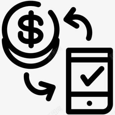 支付转账支票手机图标图标