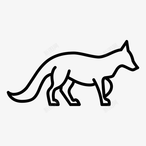 狐狸动物线动物图标svg_新图网 https://ixintu.com 动物 狐狸 线动物