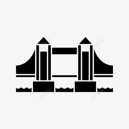 塔桥旅游英国图标svg_新图网 https://ixintu.com 塔桥 旅游 英国
