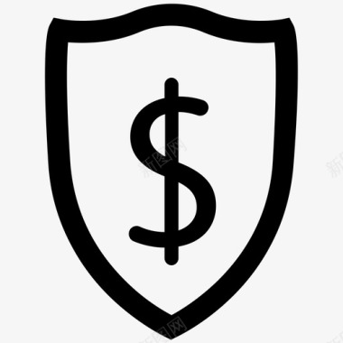银行安全金融货币保护图标图标