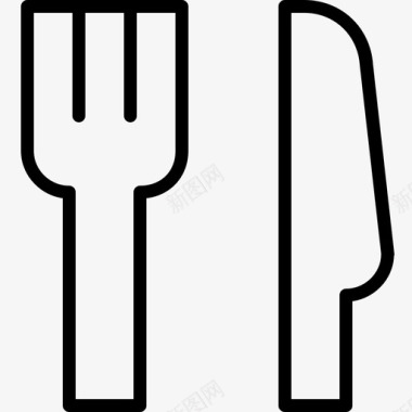叉子和刀吃餐具图标图标