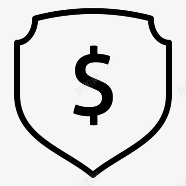 金钱保护金钱安全盾牌图标图标