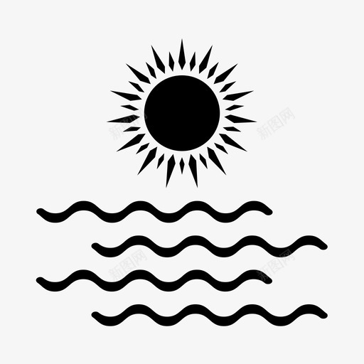 太阳和大海阳光和大海海滩图标svg_新图网 https://ixintu.com 太阳和大海 海滩 炎热 阳光和大海