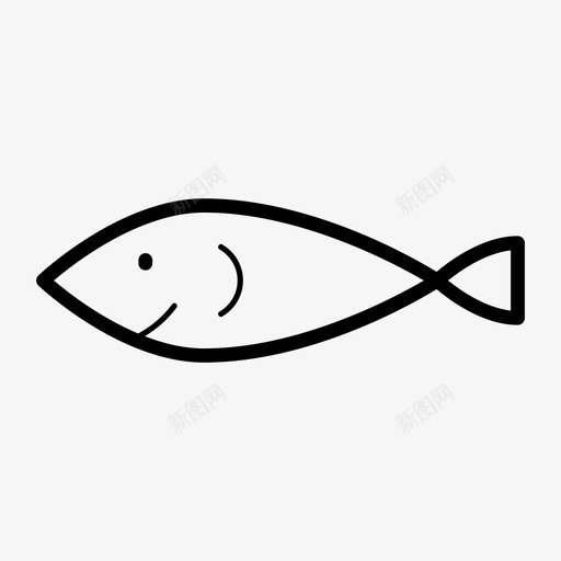 鱼动物食物图标svg_新图网 https://ixintu.com 动物 微笑 海鲜 食物 鱼