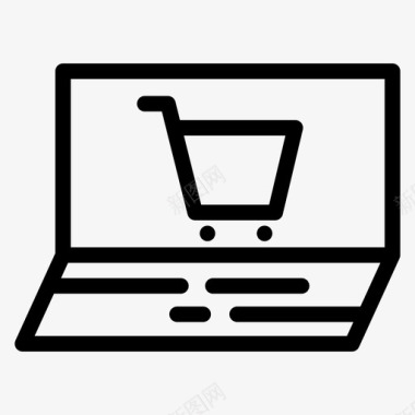 网上购物商业笔记本电脑图标图标