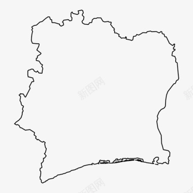 象牙海岸地图非洲国家图标图标