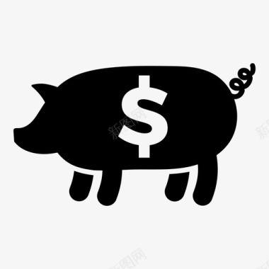 存钱罐猪钱图标图标